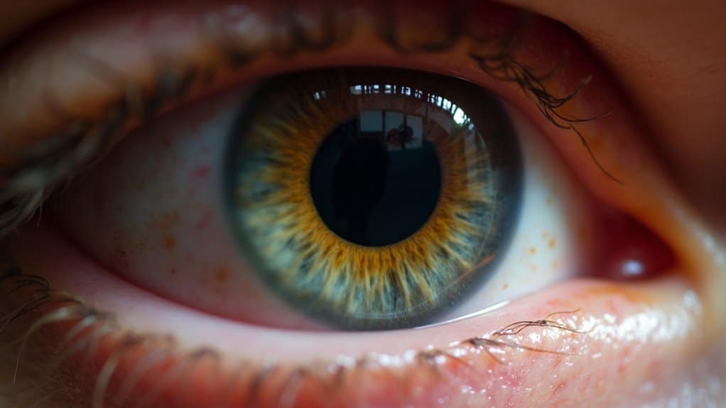 dilated pupils bloodshot photophobia nystagmus