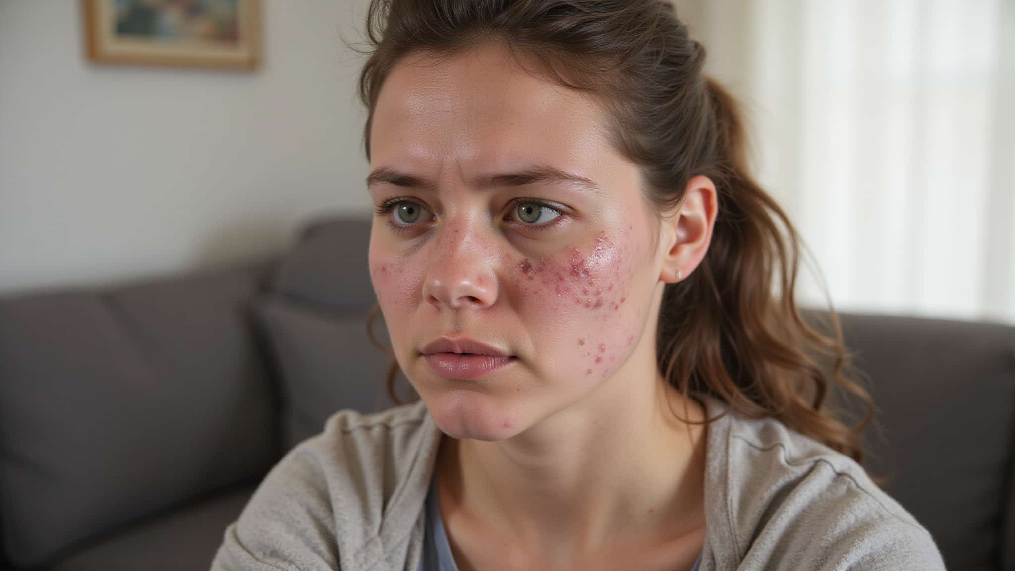 persistent dryness acne infections lesions