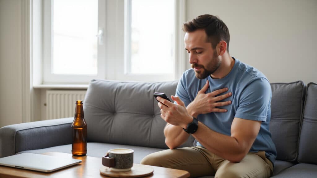 alcohol may trigger morning palpitations