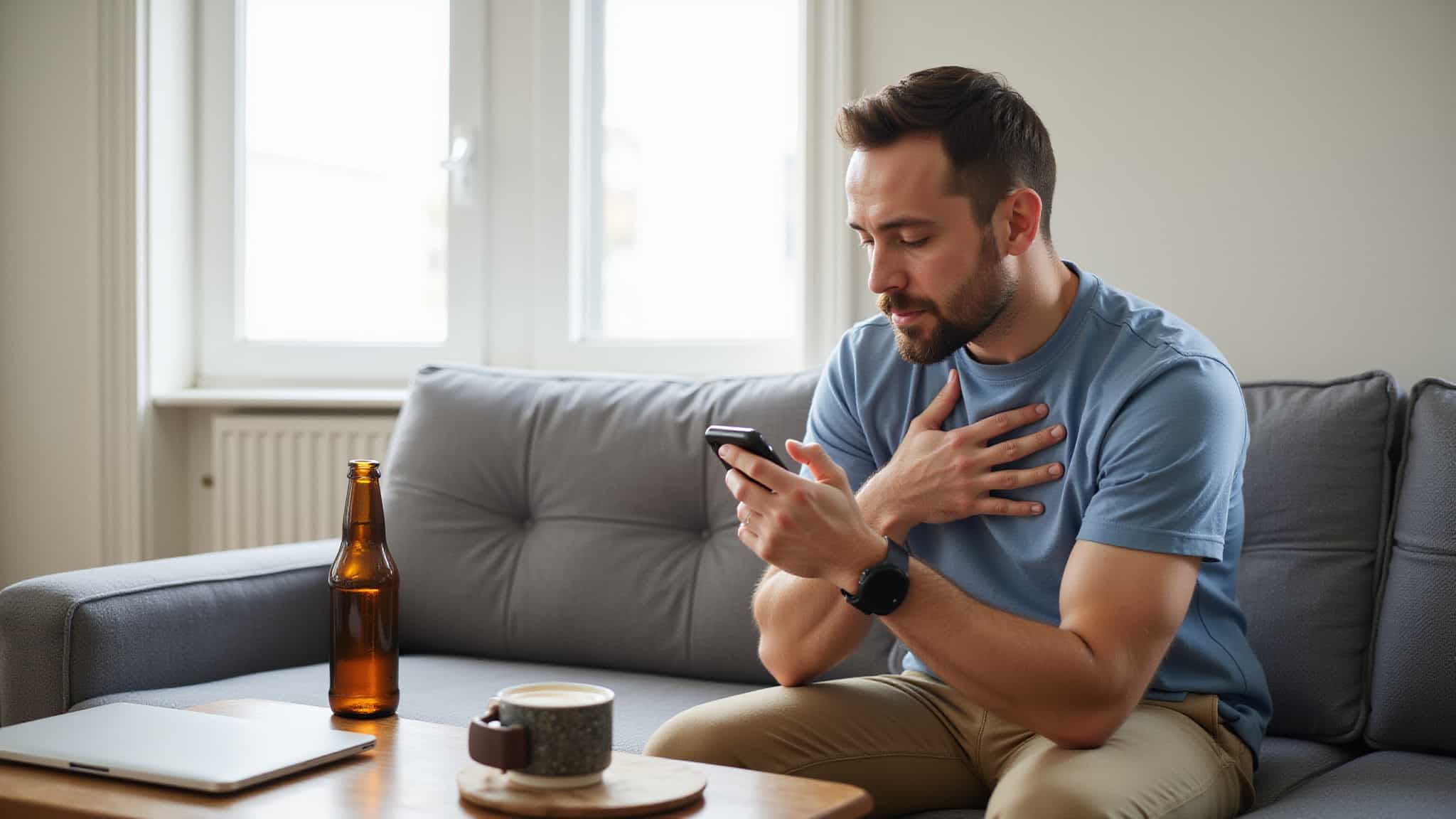 alcohol may trigger morning palpitations