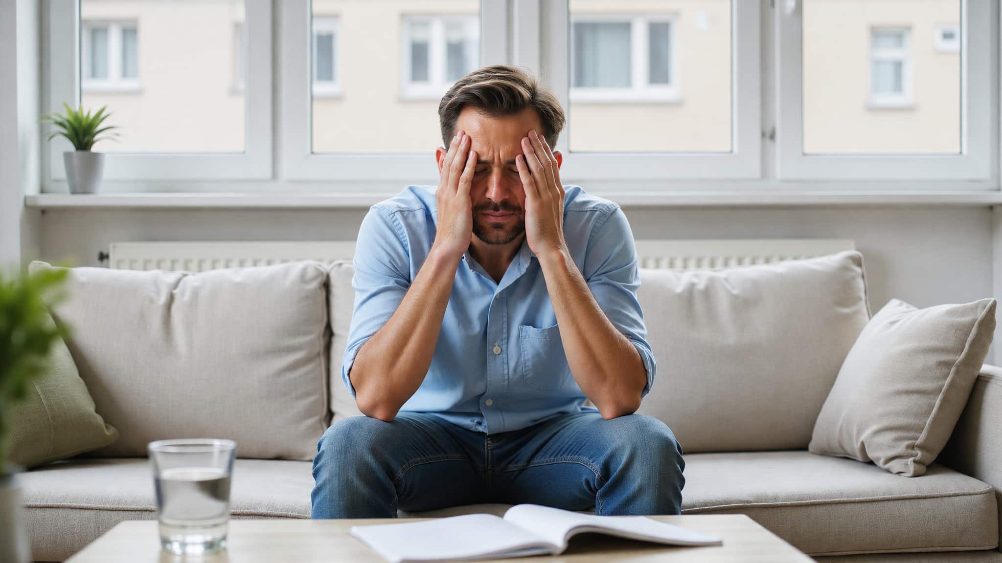 Hangover symptoms and high body temperature.